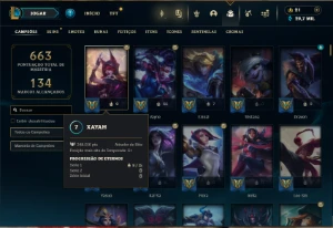 Esmeralda 1 com TODOS os Champs e 252 Skins ( MAIN ADC ) - League of Legends LOL