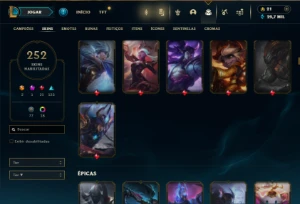 Esmeralda 1 com TODOS os Champs e 252 Skins ( MAIN ADC ) - League of Legends LOL