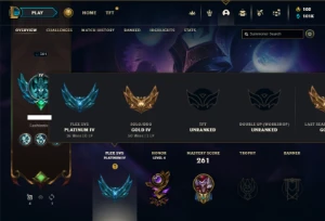 Ouro 4 com 100 Champs e 101 Skins + 45 Cromas - League of Legends LOL