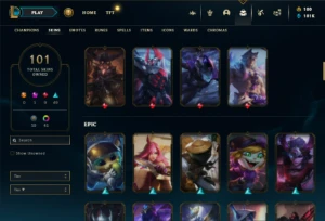 Ouro 4 com 100 Champs e 101 Skins + 45 Cromas - League of Legends LOL