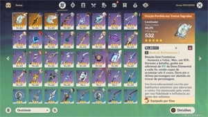 CONTA COM 6 PERSONAGENS 5 ESTRELAS E 3 ARMAS - Genshin Impact