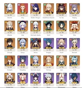 Conta Faltando apenas 4  t5 para ter todos!  TOP - Genshin Impact
