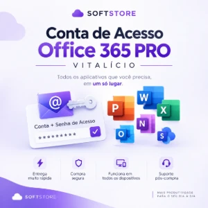 Microsoft Office 365 mínimo 1 Ano | 30 Dias Garantia | 5PCs - Emails