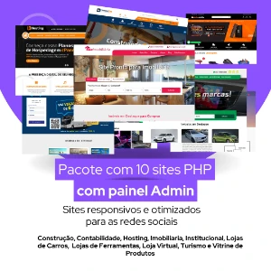 Pacote com 10 Sites PHP com painel administrativo - 2024 - Others