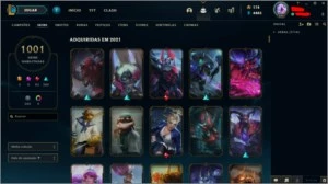 conta ótima com 1001 skins e todos os champs habilitados - League of Legends LOL
