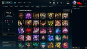conta ótima com 1001 skins e todos os champs habilitados - League of Legends LOL