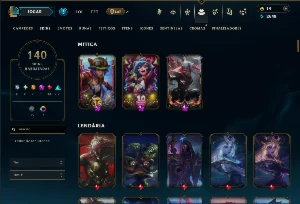 Bronze 4 com TODOS os Champs e 140 Skins ( ( TOP / JG ) - League of Legends LOL