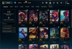 Conta Platina 4 com 24 Champs e 1 Skin + 6 Espolios - League of Legends LOL