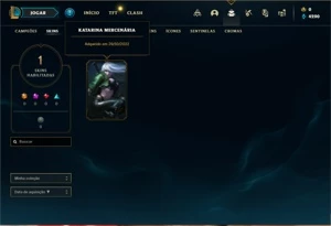 Conta Platina 4 com 24 Champs e 1 Skin + 6 Espolios - League of Legends LOL