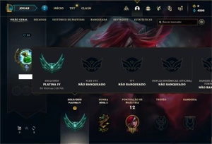 Conta Platina 4 com 24 Champs e 1 Skin + 6 Espolios - League of Legends LOL