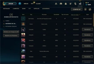 Conta Platina 4 com 24 Champs e 1 Skin + 6 Espolios - League of Legends LOL