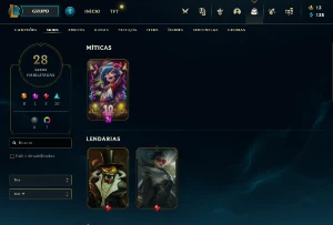 vendo conta lol 28 skins PLATINA 2 - League of Legends