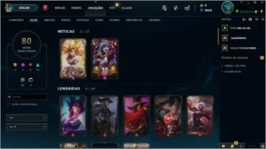 CONTA LEAGUE OF LEGENDS | 5 ANOS | GOLD 2 | 80 SKINS | R$450 LOL