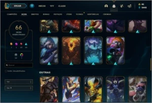 Conta unranked com 66 skins com Twitch medieval e WW cinzent - League of Legends LOL