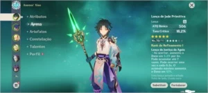 Conta Genshin, Xiao, Lança de Jade (xiao), Mona (c1), Jean