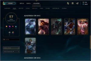 Conta League Of Legends Gold C/ Vários Campeões E Skins LOL