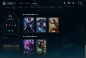 Conta League Of Legends Gold C/ Vários Campeões E Skins LOL