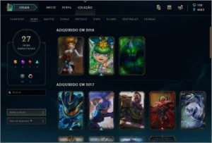 Conta League Of Legends Gold C/ Vários Campeões E Skins LOL
