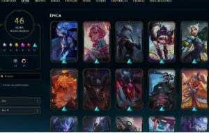 Lol Esmeralda Ex-Dima, Skins Raras, Lvl 164, Honra4, 46 Skin - League of Legends