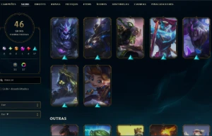 Lol Esmeralda Ex-Dima, Skins Raras, Lvl 164, Honra4, 46 Skin - League of Legends