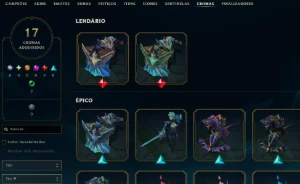 Lol Esmeralda Ex-Dima, Skins Raras, Lvl 164, Honra4, 46 Skin - League of Legends