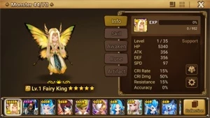 Reroll Summoners War lvl10 com Fairy King Wind - Ganymede