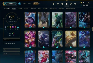 Bronze 4 com TODOS os Champs e 123 Skins - League of Legends LOL