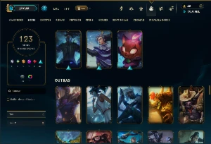 Bronze 4 com TODOS os Champs e 123 Skins - League of Legends LOL