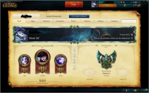 Conta League of legends plat 4 Agora passada Plat 5 96 Skins LOL