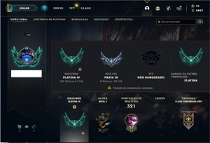 Conta platina 4 com 72 Champs e 60 Skins + 4 Vitoriosas - League of Legends LOL