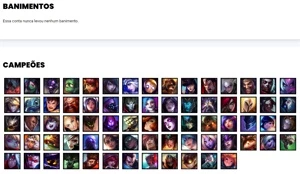 Conta platina 4 com 72 Champs e 60 Skins + 4 Vitoriosas - League of Legends LOL