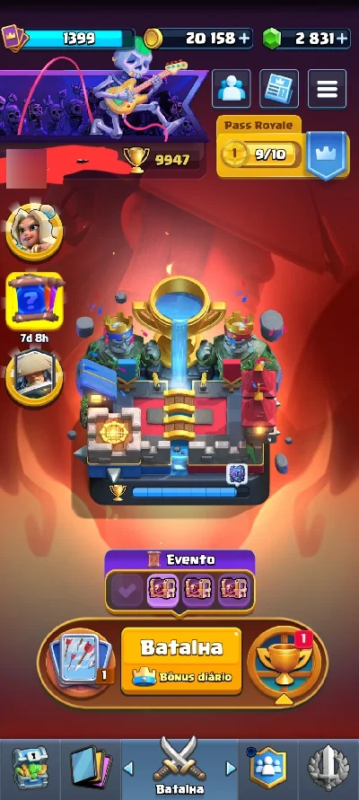 Conta clash royale bem evoluída.