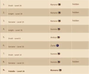 KNIGHT 78 EM VUNIRA OPEN PVP - Tibia