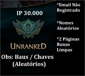 CONTAS UNRANKED - League of Legends LOL
