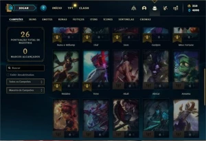 Conta ouro 4 com 31 Champs e 10 Skins + 2 Espolios - League of Legends LOL