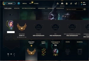 Conta ouro 4 com 31 Champs e 10 Skins + 2 Espolios - League of Legends LOL