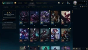 CONTA PRATA 1 TODOS OS HERÓIS e 109 SKINS (2 VITORIOSAS) - League of Legends LOL