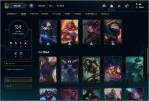 Conta ouro 2 com 24 skins e 66 champs - League of Legends LOL