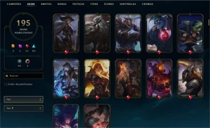 Conta Todos os Campeões - 195 skins - League of Legends LOL