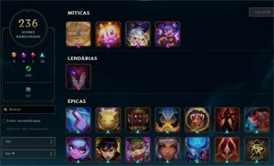 Conta Todos os Campeões - 195 skins - League of Legends LOL
