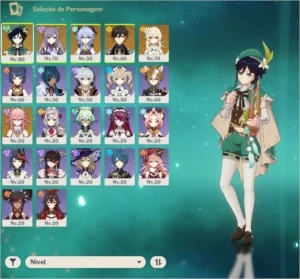 AR 45 - Venti, Zhongli, Ganyu, Yae Miko + Harpa Celestial - Genshin Impact
