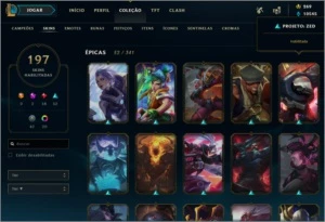 Conta lol Plat 3  197 skin - League of Legends