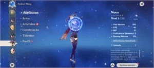 CONTA AR21 + MONA + ARMA 5 ESTRELAS - Genshin Impact