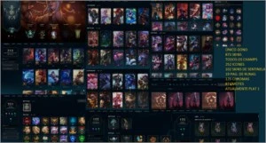 FULL CONTA LEAGUE OF LEGENDS-854SKINS111CROMAS78EMOTES95SEN LOL