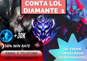 CONTA LOL DIAMANTE 1-EMAIL /TELEFONE NÃO confirmado + SKINS - League of Legends