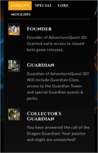 Conta AdventureQuest 3D (AQ3D): 12 Moglins, Coleções, e mais - Adventure Quest World AQW