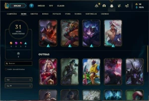 Conta prata 4 com 74 Champs e 31 Skins - League of Legends LOL
