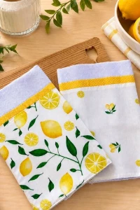 Kit com 2 Panos de Prato Limão Siciliano - Artesanato e Personalizados