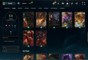 Conta ouro 2 com 91 Champs e 51 Skins + 3 Vitoriosas - League of Legends LOL