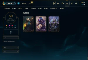 Conta ouro 2 com 91 Champs e 51 Skins + 3 Vitoriosas - League of Legends LOL